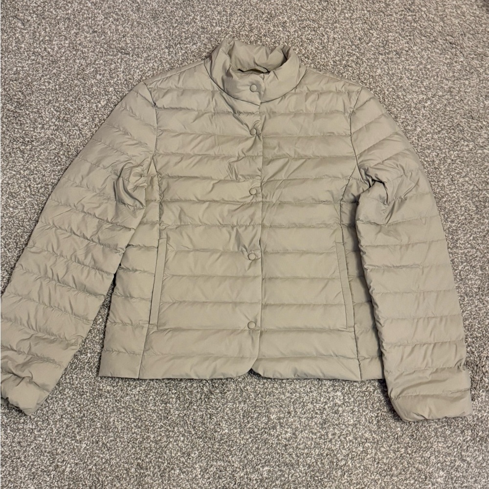 Massimo Dutti Women's Puffer Jacket - Beige